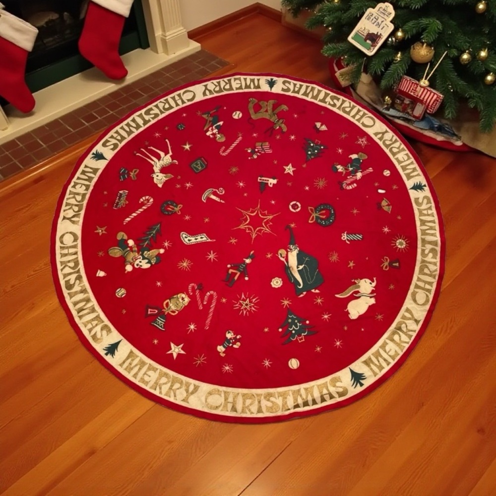 Vintage Christmas Disney Tree Skirt or Table Cloth